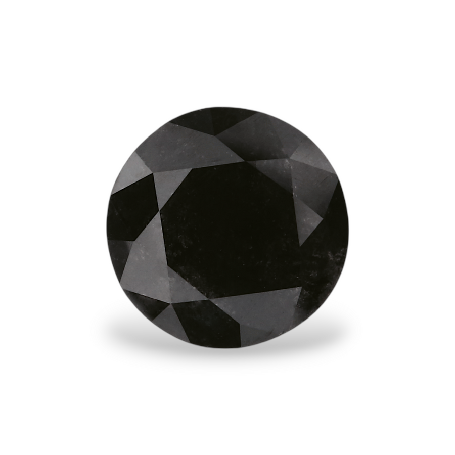 1.64 Carat Natural Black Round Diamond GIA