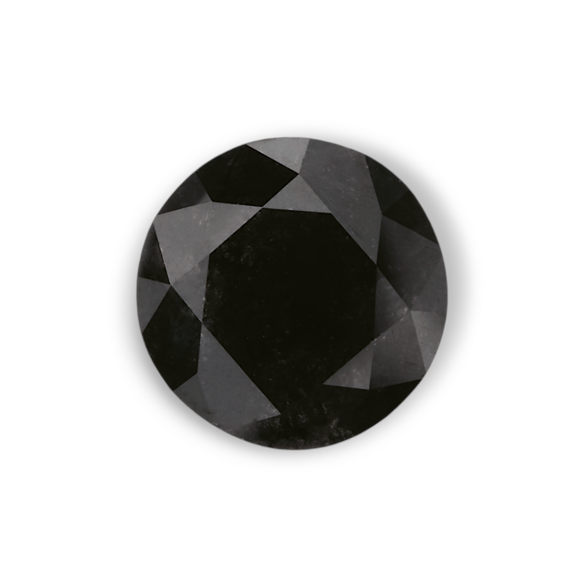 1.64 Carat Natural Black Round Diamond GIA