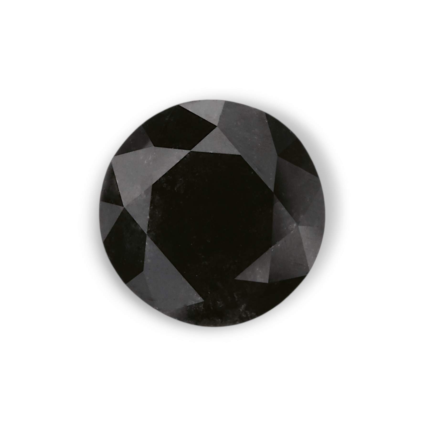 1.64 Carat Natural Black Round Diamond GIA