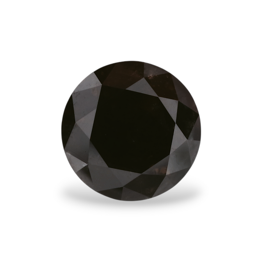 1.67 Carat Natural Black Round Diamond GIA