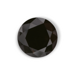 1.67 Carat Natural Black Round Diamond GIA