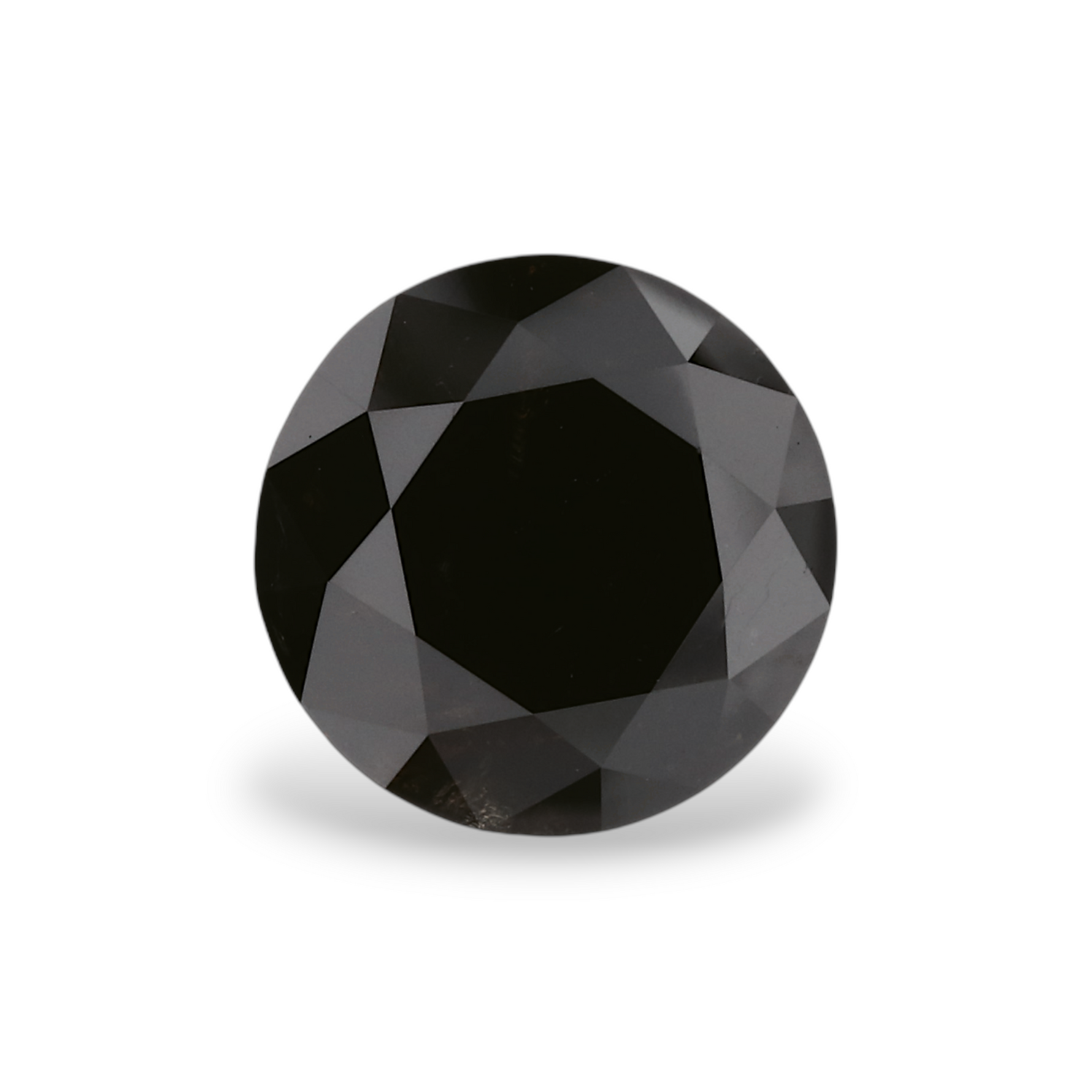 1.79 Carat Natural Black Round Diamond GIA