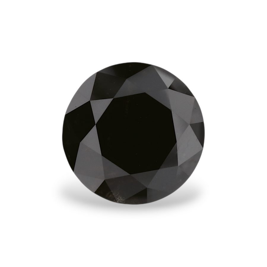 1.79 Carat Natural Black Round Diamond GIA