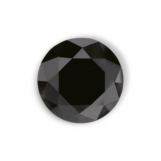 1.79 Carat Natural Black Round Diamond GIA