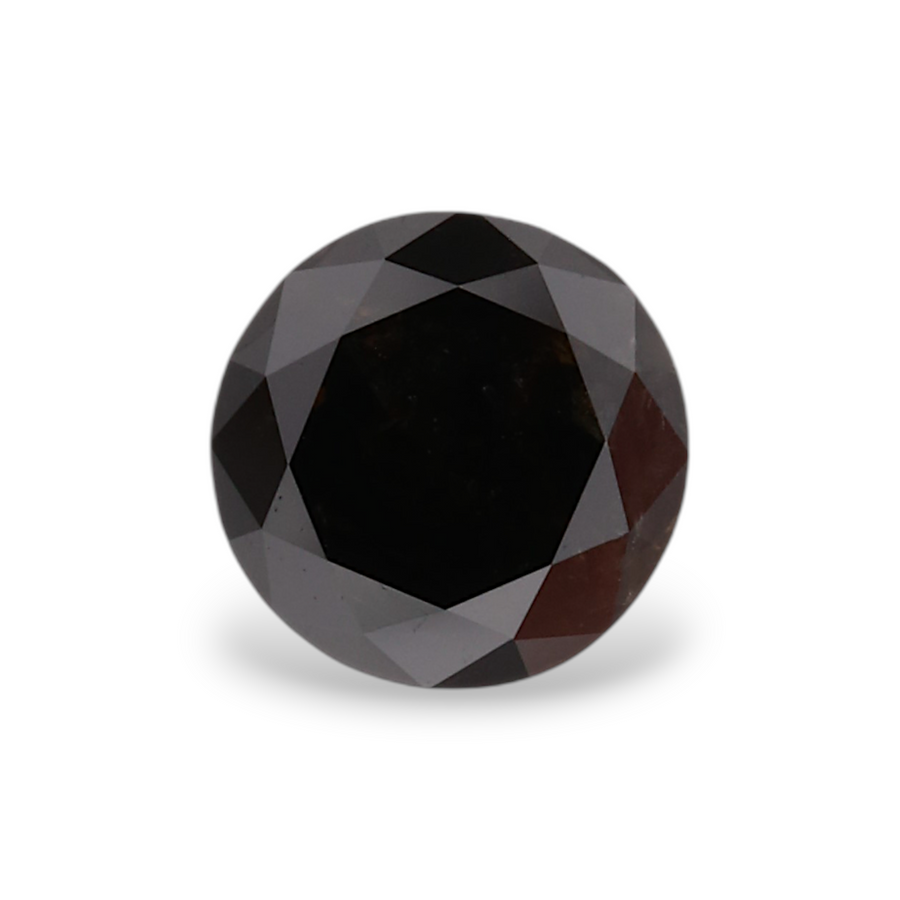 0.64 Carat Natural Black Round Diamond GIA