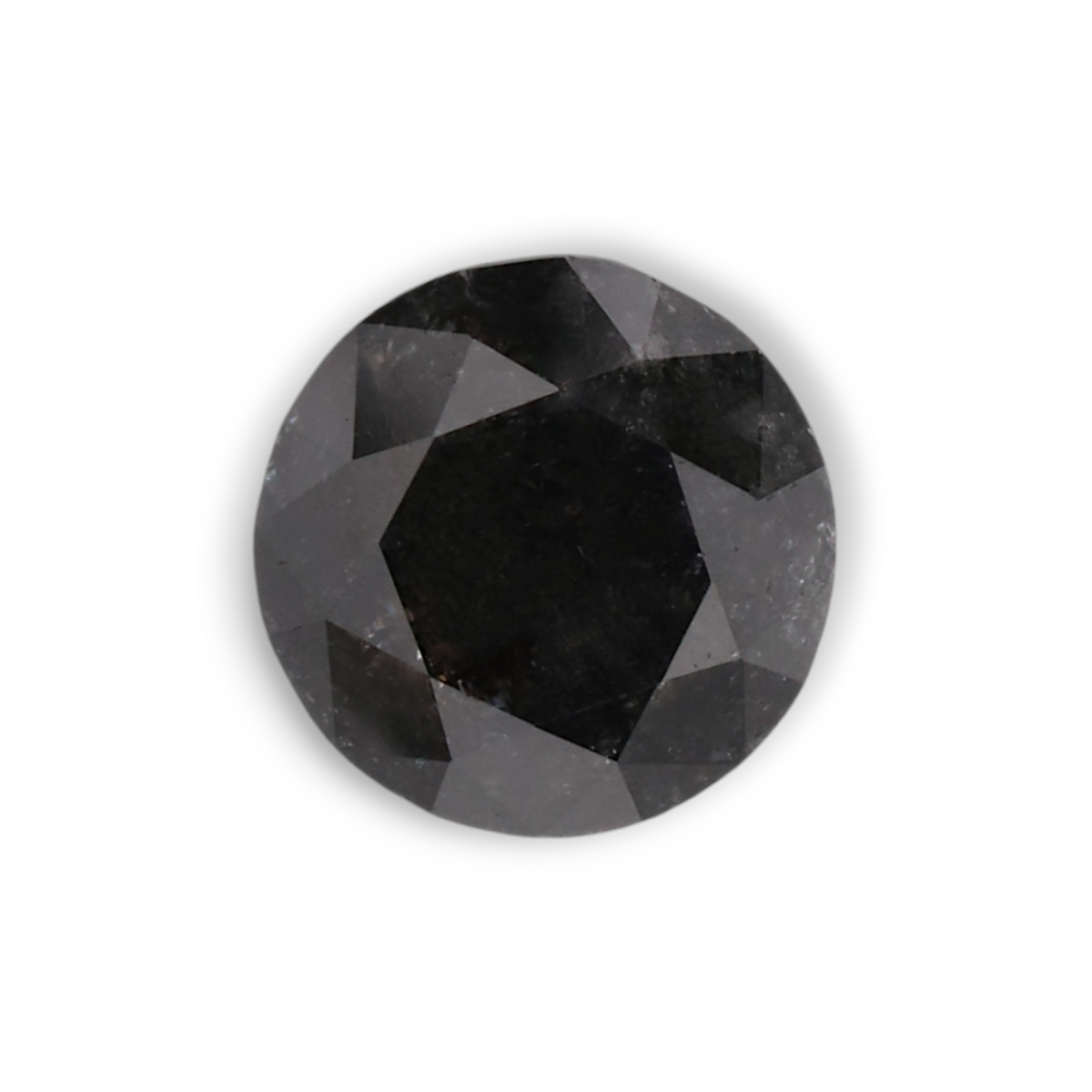 0.99 Carat Natural Black Round Diamond GIA