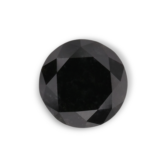 1.09 Carat Natural Black Round Diamond GIA
