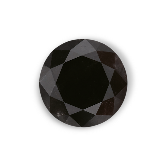 1.21 Carat Natural Black Round Diamond GIA