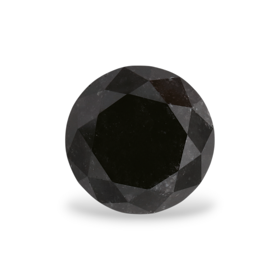 1.27 Carat Natural Black Round Diamond GIA