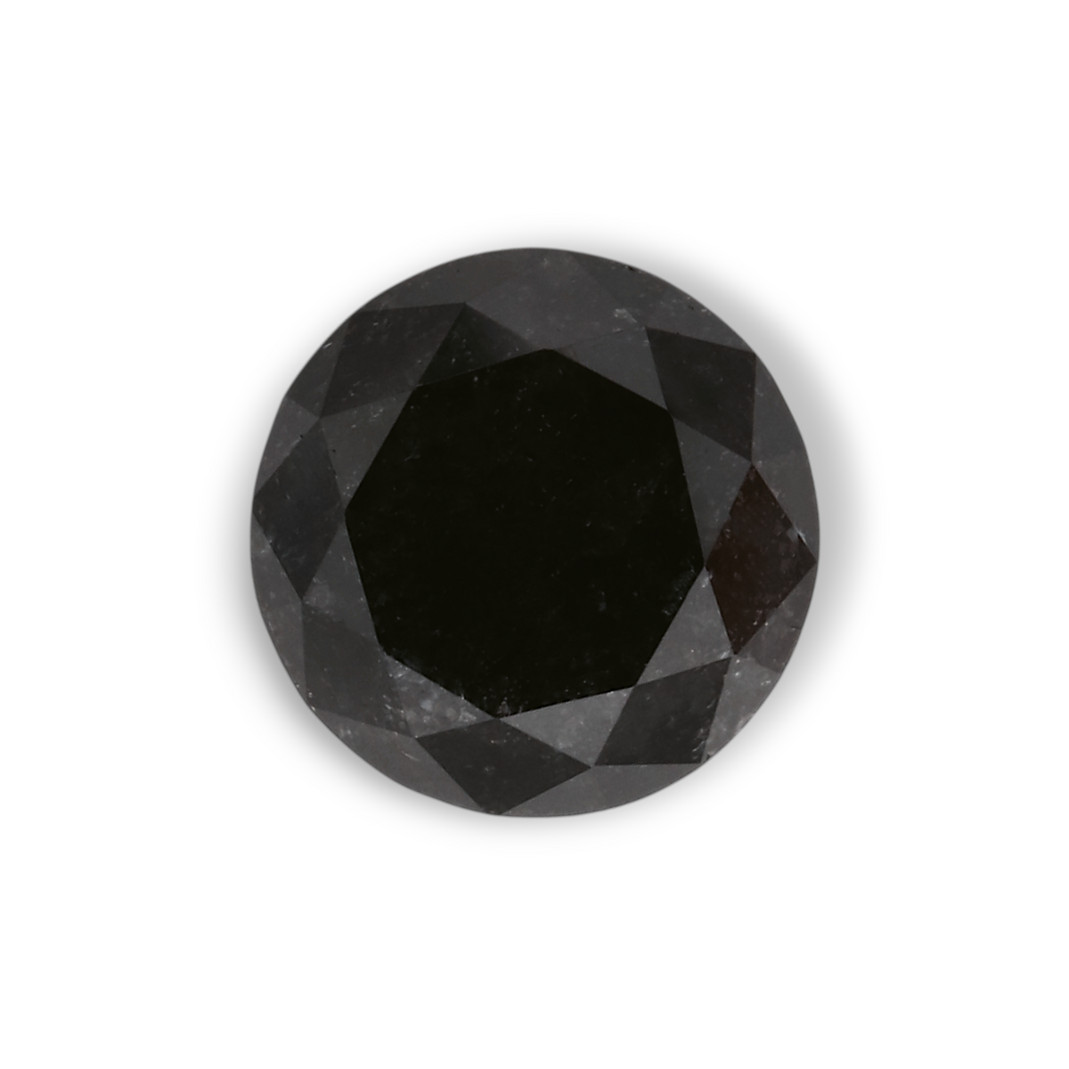 1.27 Carat Natural Black Round Diamond GIA