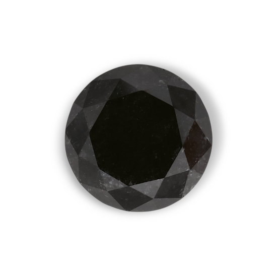 1.27 Carat Natural Black Round Diamond GIA