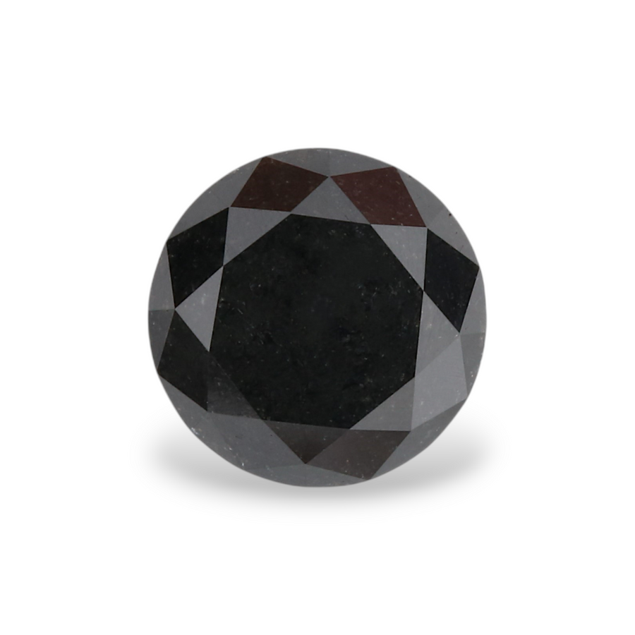 1.32 Carat Natural Black Round Diamond GIA