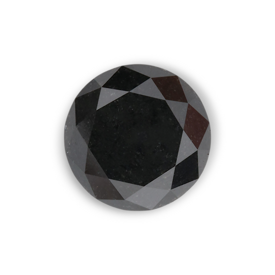 1.32 Carat Natural Black Round Diamond GIA