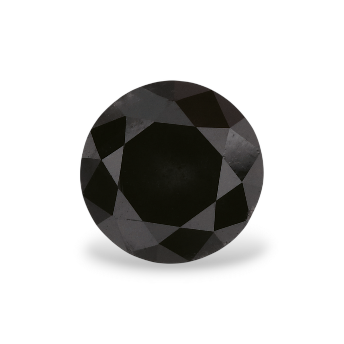 1.43 Carat Natural Black Round Diamond GIA