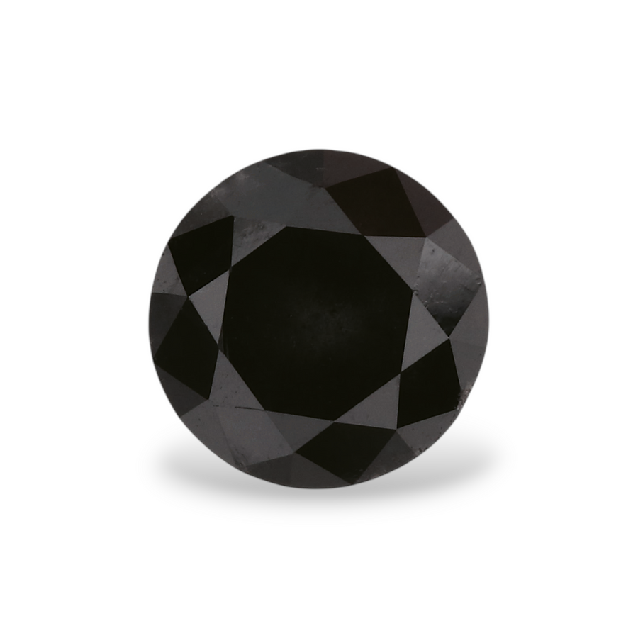 1.43 Carat Natural Black Round Diamond GIA