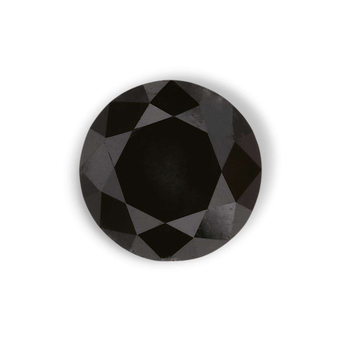 1.43 Carat Natural Black Round Diamond GIA