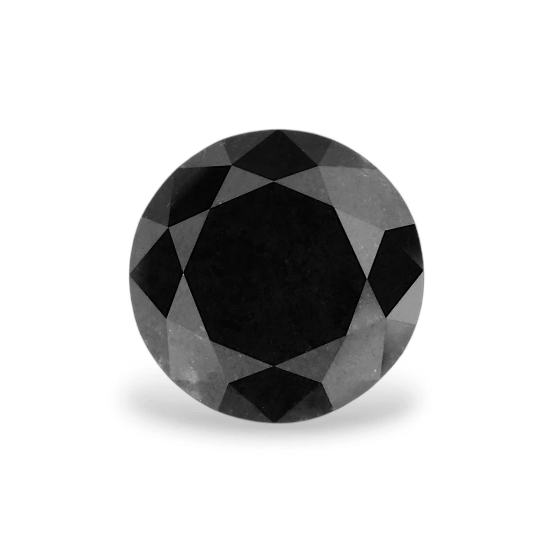 1.46 Carat Natural Black Round Diamond GIA