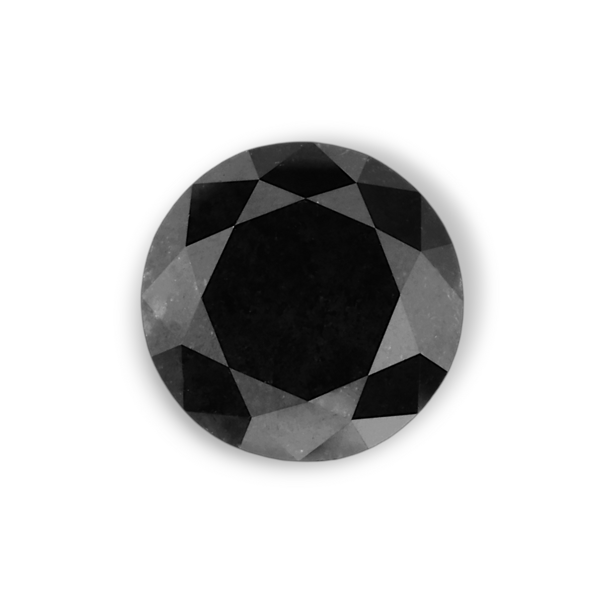 1.46 Carat Natural Black Round Diamond GIA