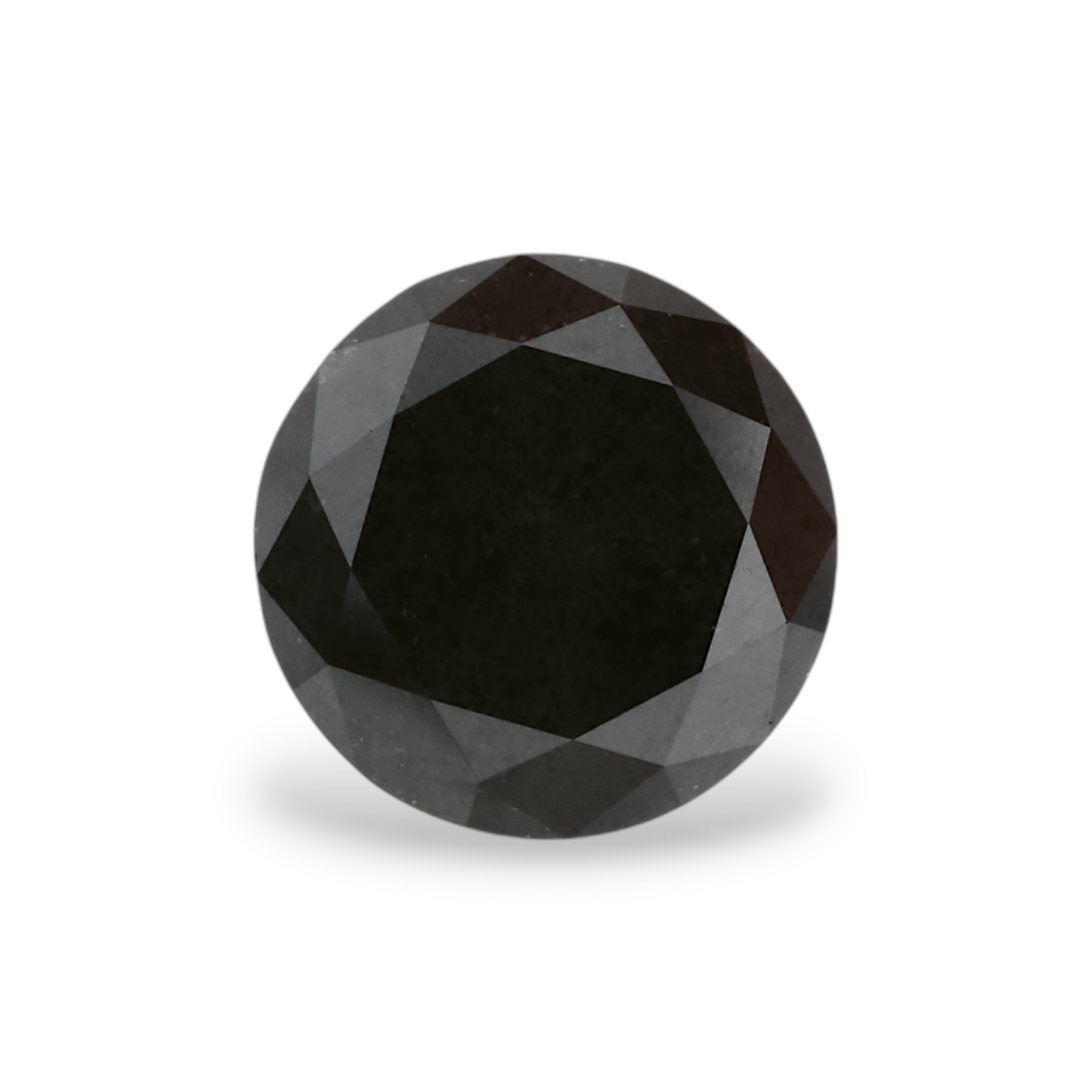1.53 Carat Natural Black Round Diamond GIA