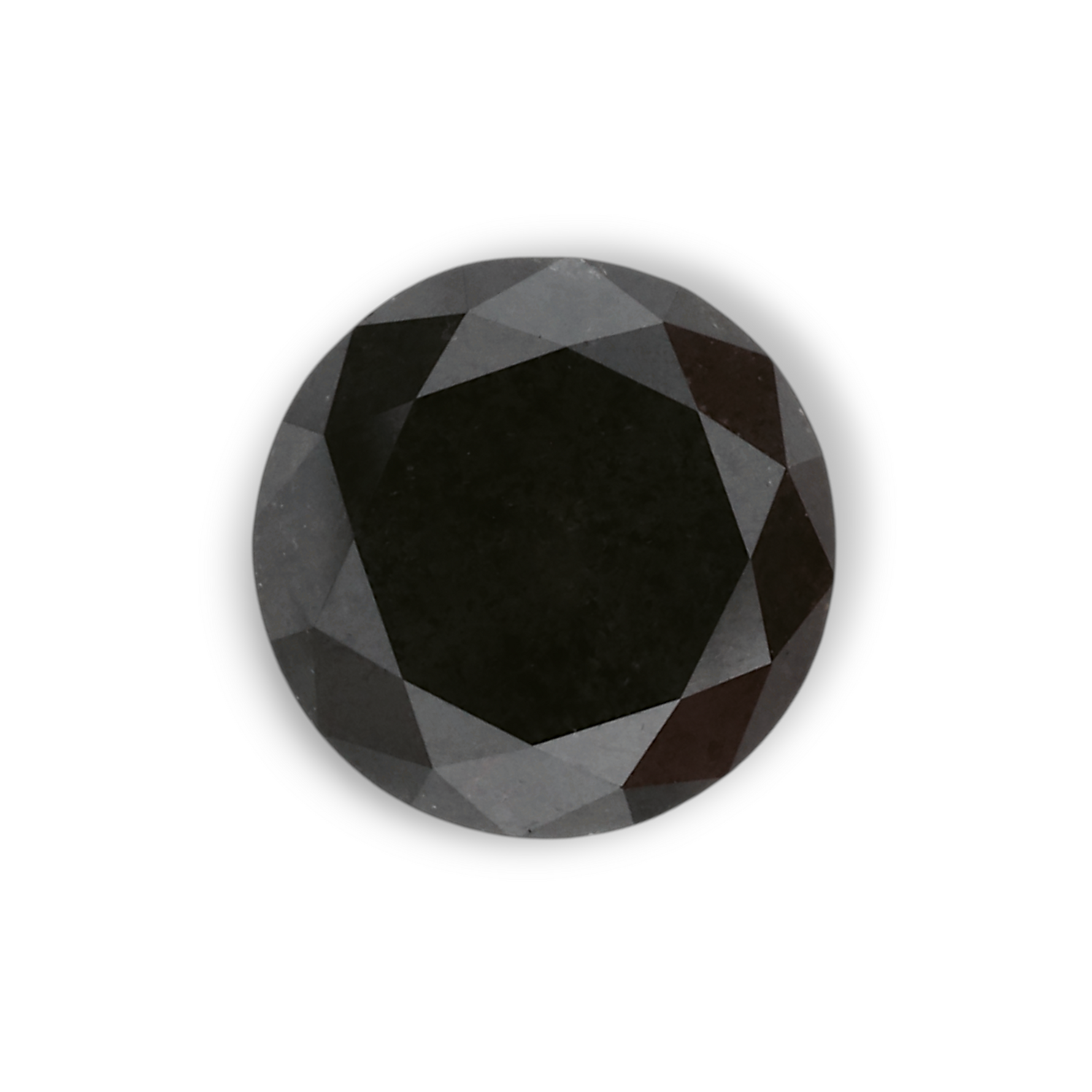 1.53 Carat Natural Black Round Diamond GIA