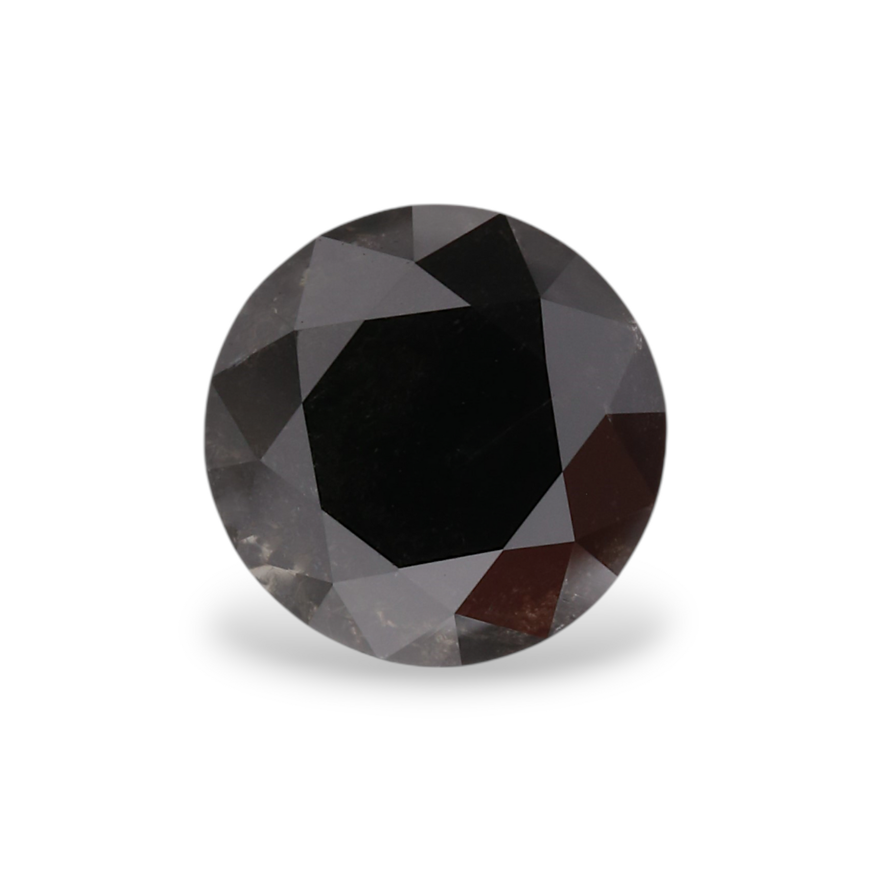 1.53 Carat Natural Black Round Diamond GIA