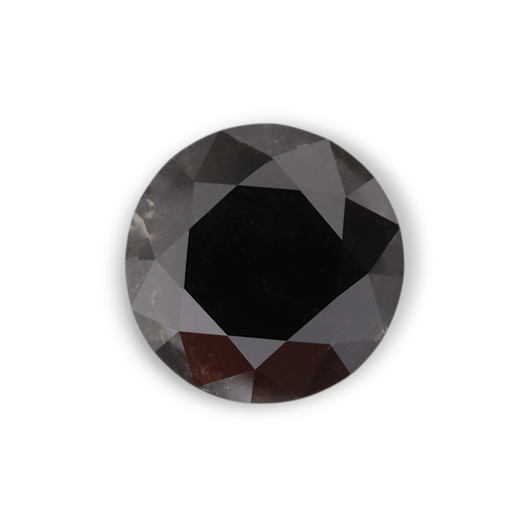 1.53 Carat Natural Black Round Diamond GIA