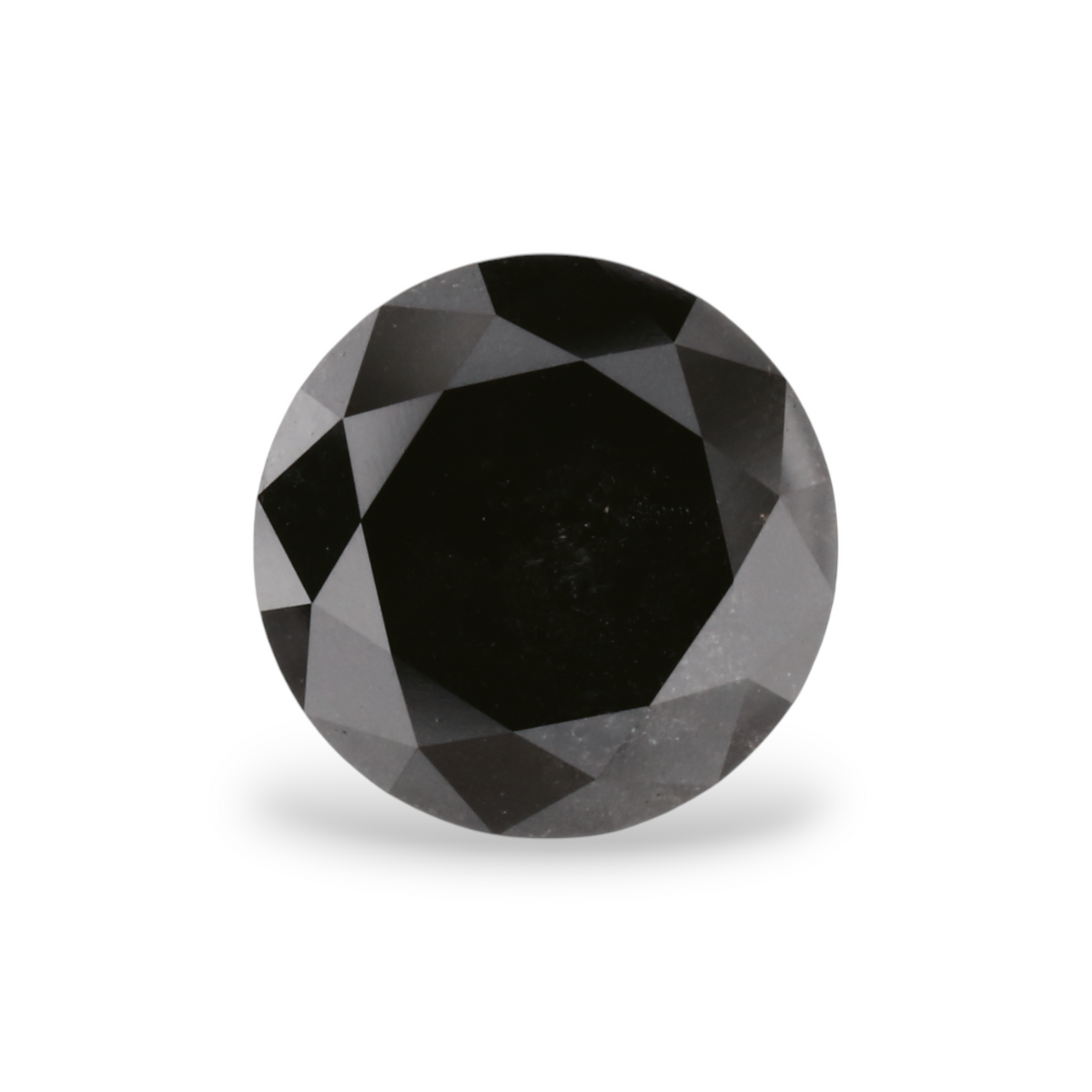 1.71 Carat Natural Black Round Diamond GIA