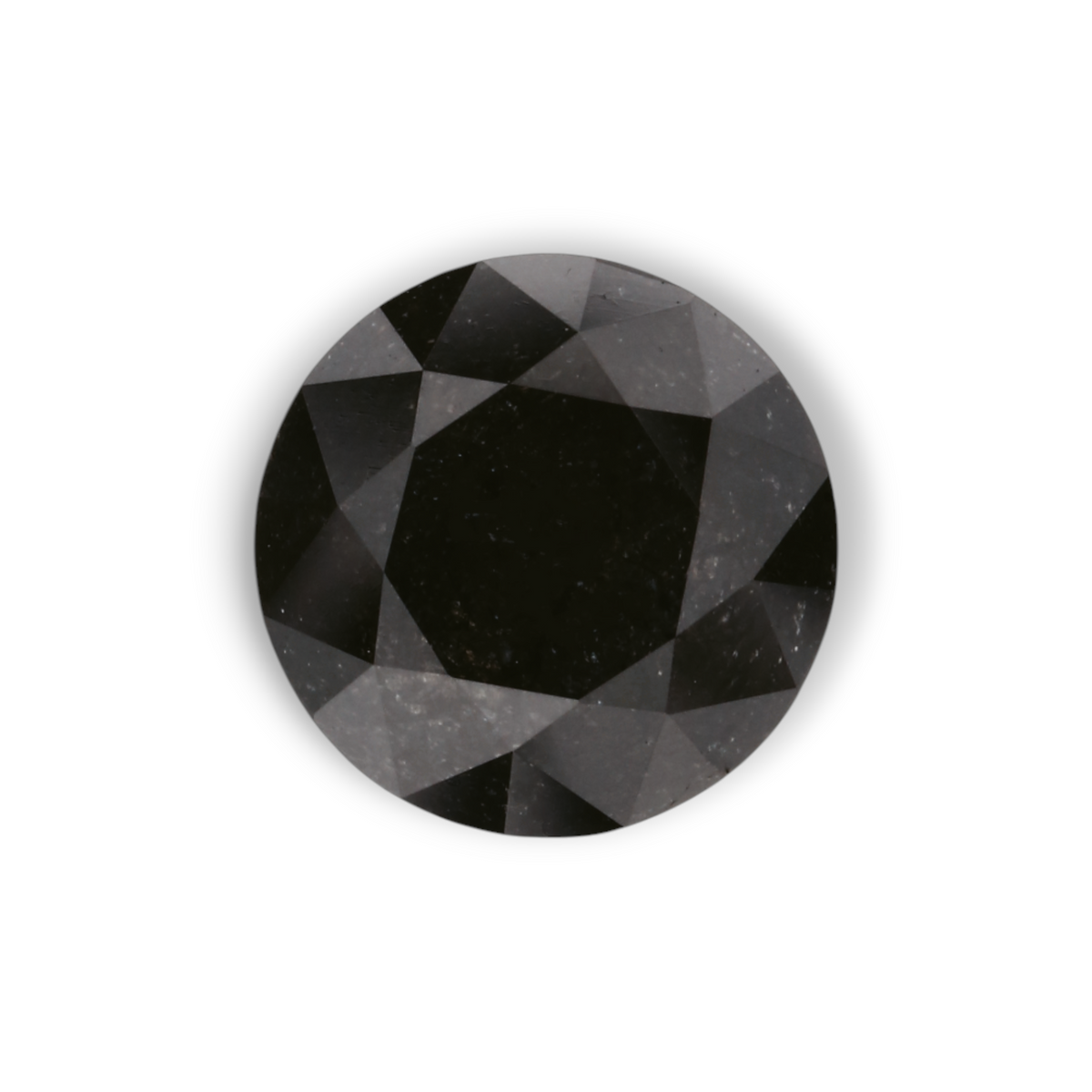 1.73 Carat Natural Black Round Diamond GIA