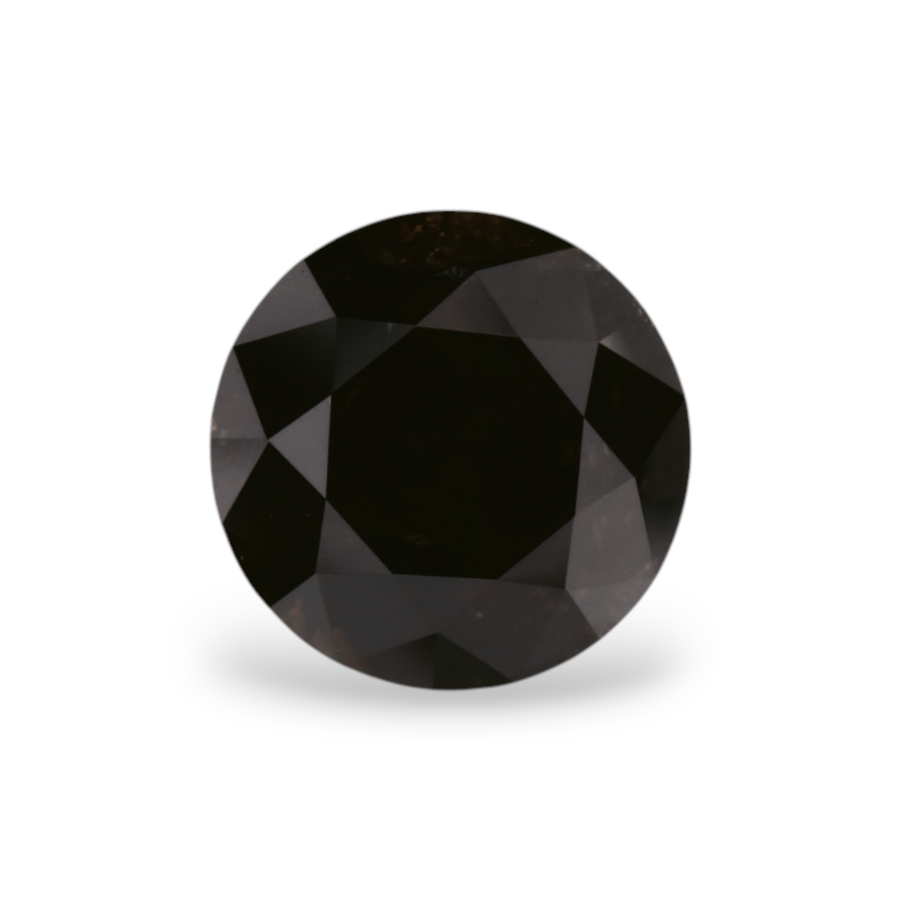 1.74 Carat Natural Black Round Diamond GIA