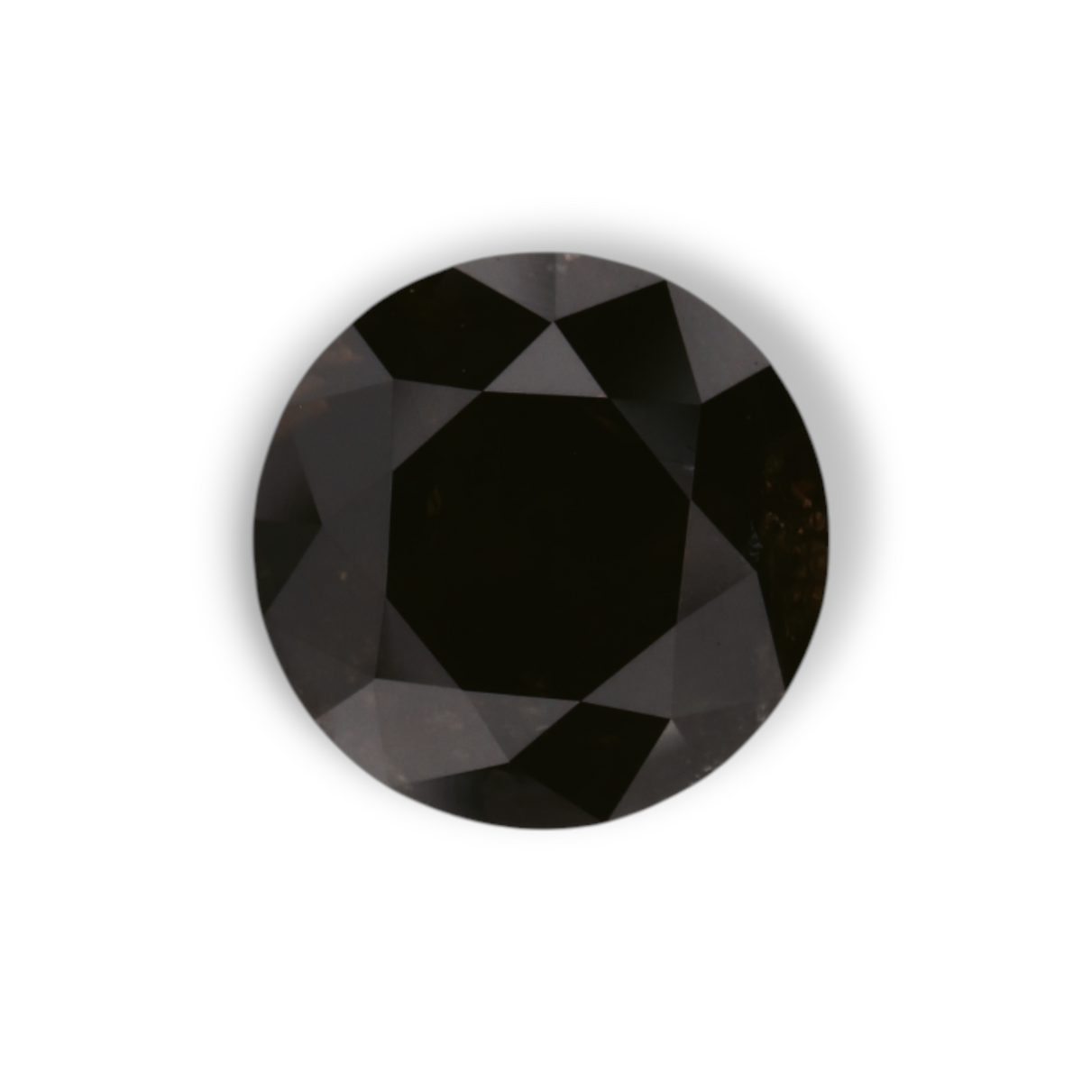 1.74 Carat Natural Black Round Diamond GIA