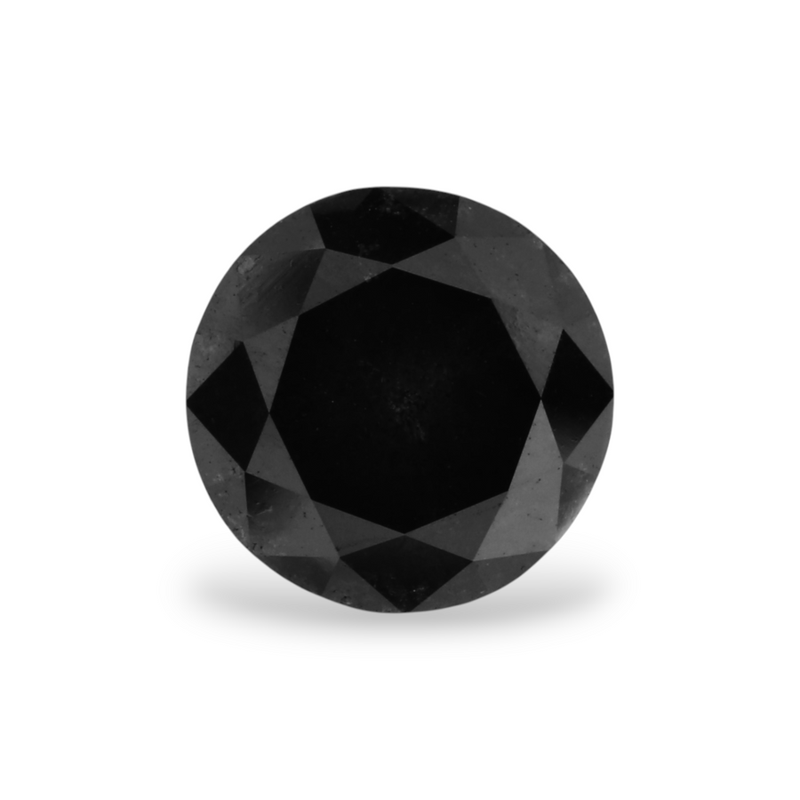 1.81 Carat Natural Black Round Diamond GIA
