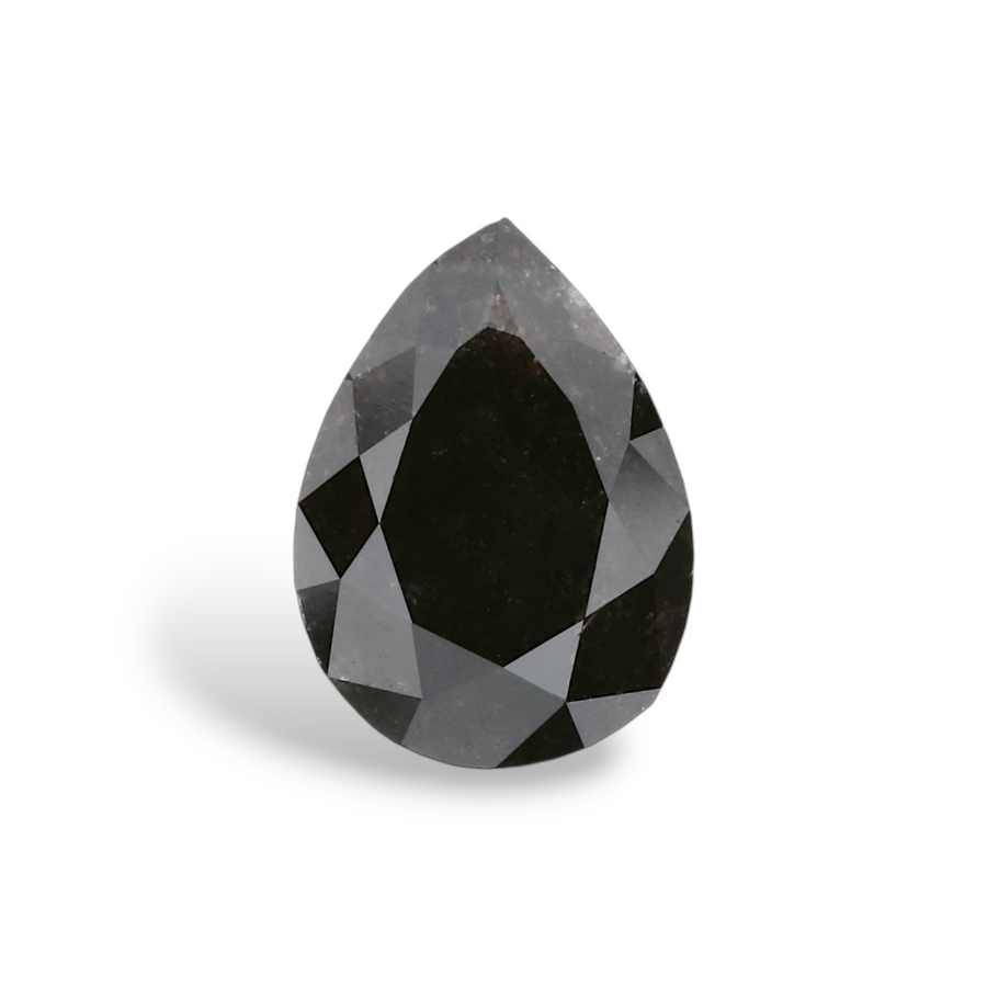 1.23 Carat Natural Black Pear Diamond GIA