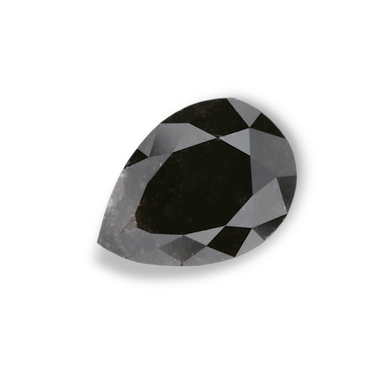 1.23 Carat Natural Black Pear Diamond GIA