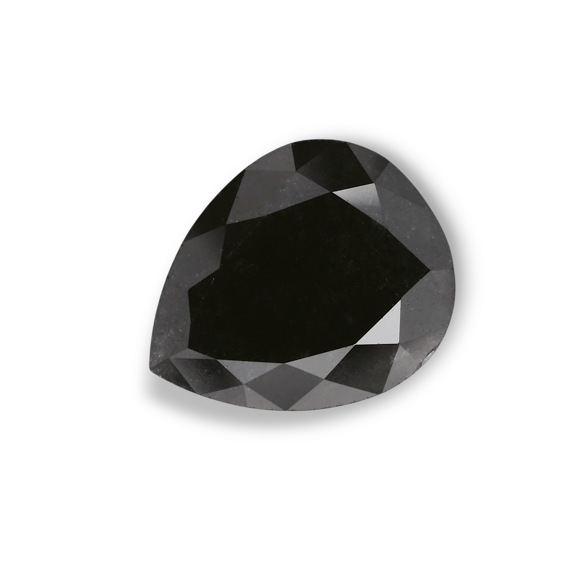 3.55 Carat Natural Black Pear Diamond GIA