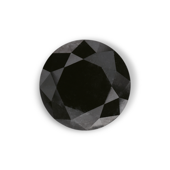 3.59 Carat Natural Black Round Diamond GIA