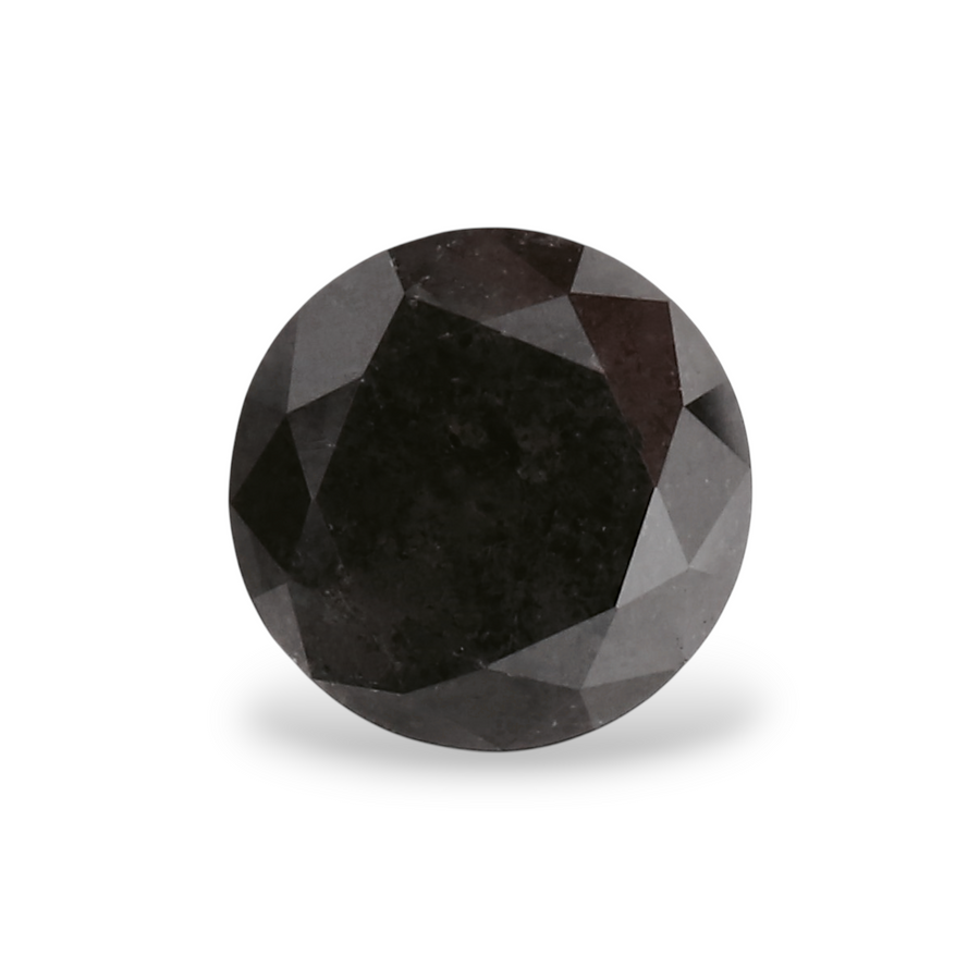 0.53 Carat Natural Black Round Diamond GIA