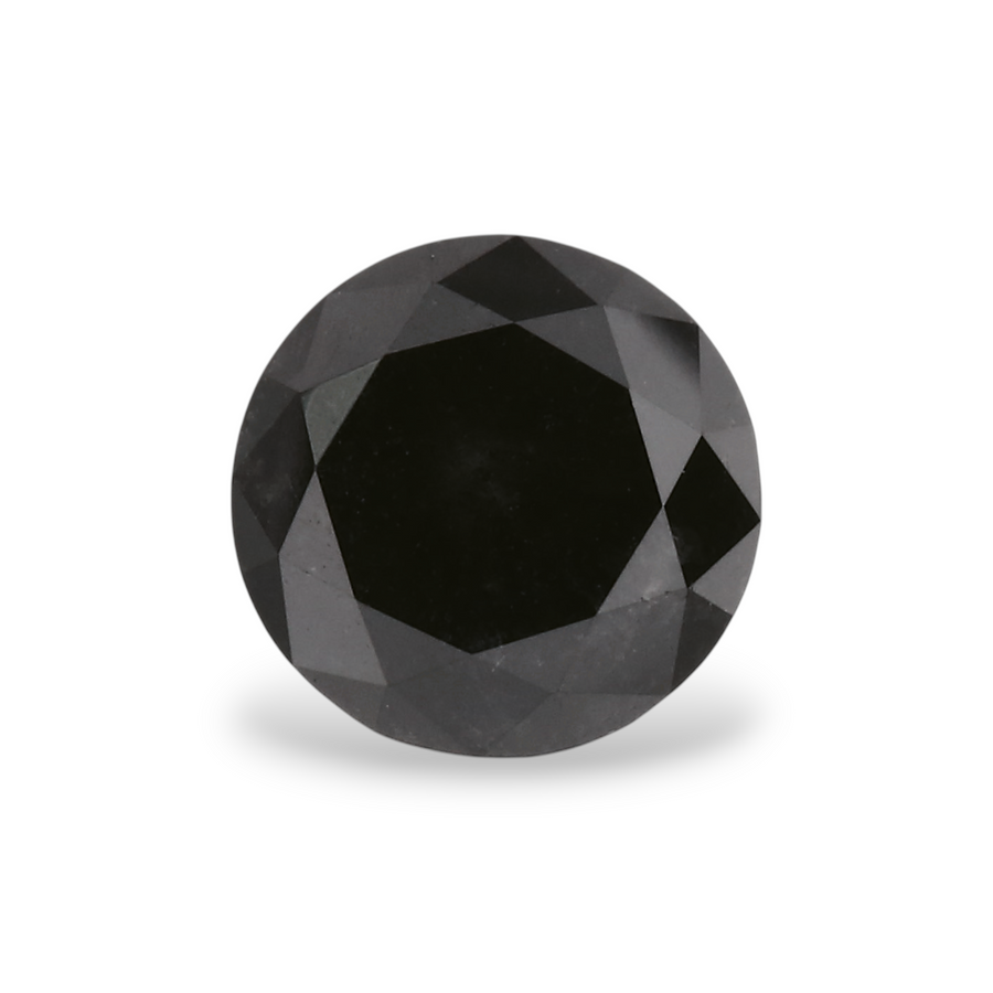 0.74 Carat Natural Black Round Diamond GIA