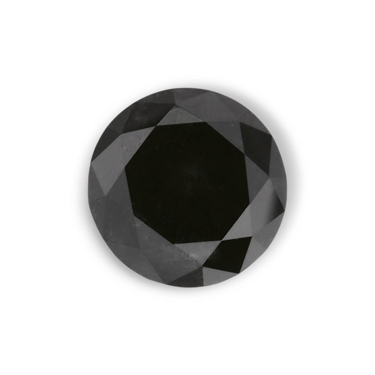 0.74 Carat Natural Black Round Diamond GIA