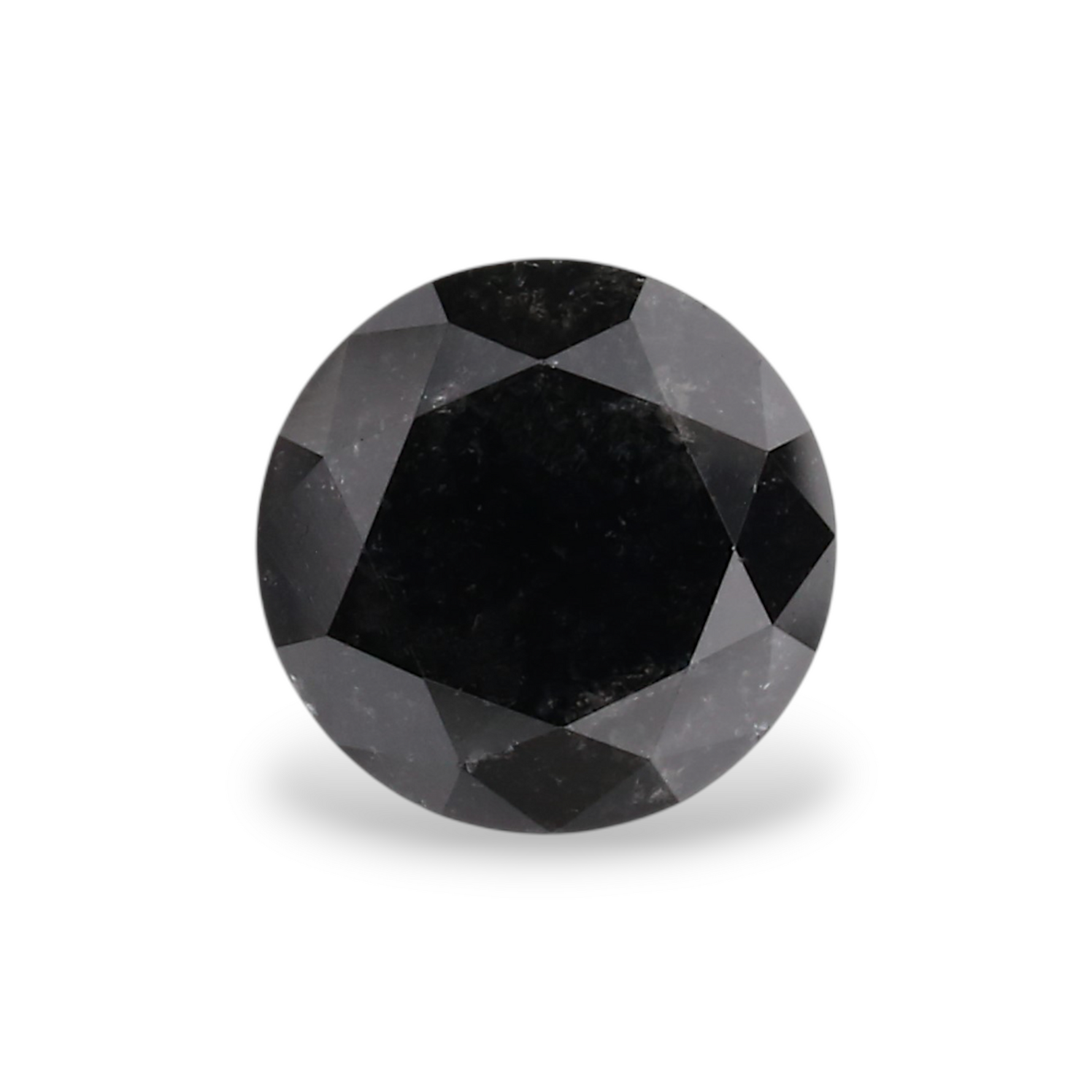 0.68 Carat Natural Black Round Diamond GIA