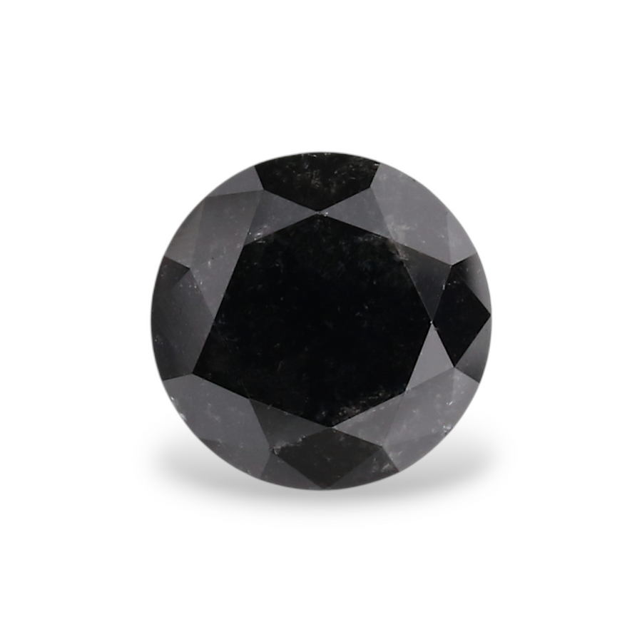 0.68 Carat Natural Black Round Diamond GIA