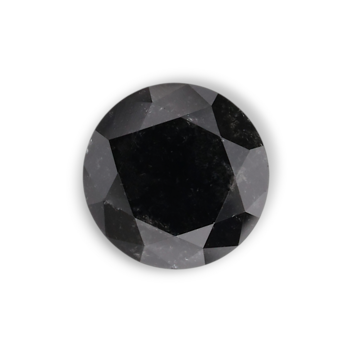 0.68 Carat Natural Black Round Diamond GIA