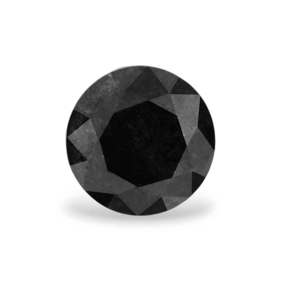 0.81 Carat Natural Black Round Diamond GIA
