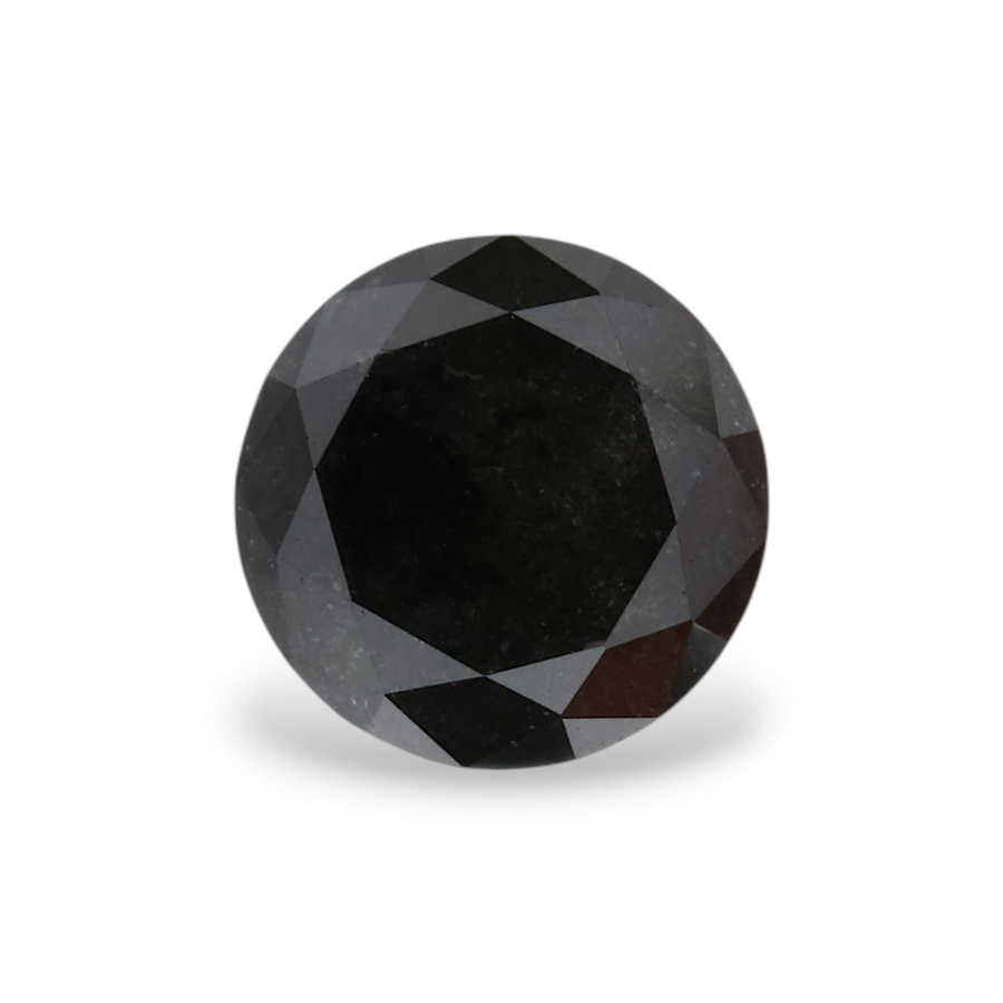0.93 Carat Natural Black Round Diamond GIA