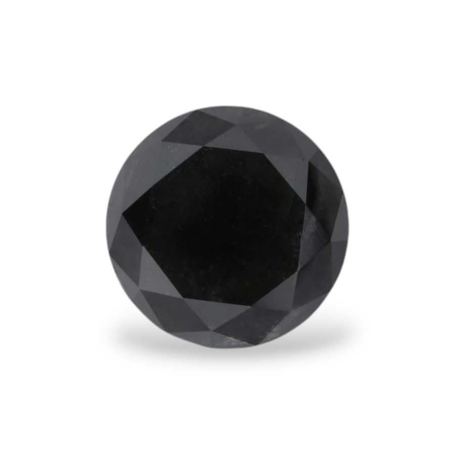 1.14 Carat Natural Black Round Diamond GIA