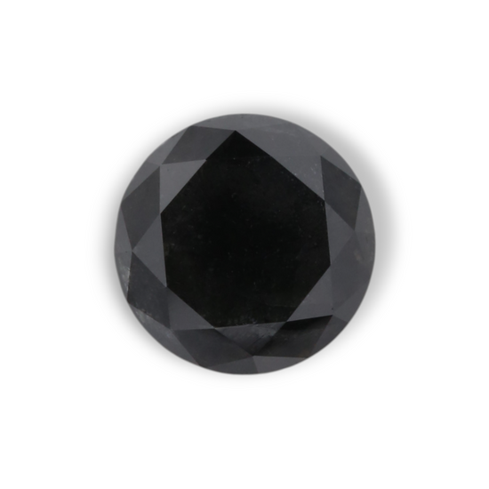 1.14 Carat Natural Black Round Diamond GIA