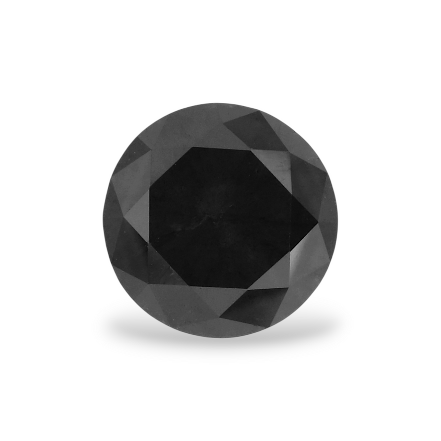 1.25 Carat Natural Black Round Diamond GIA