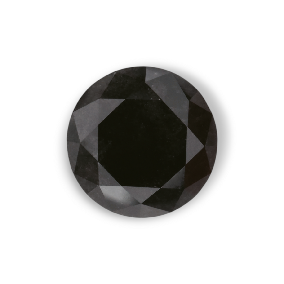 1.57 Carat Natural Black Round Diamond GIA