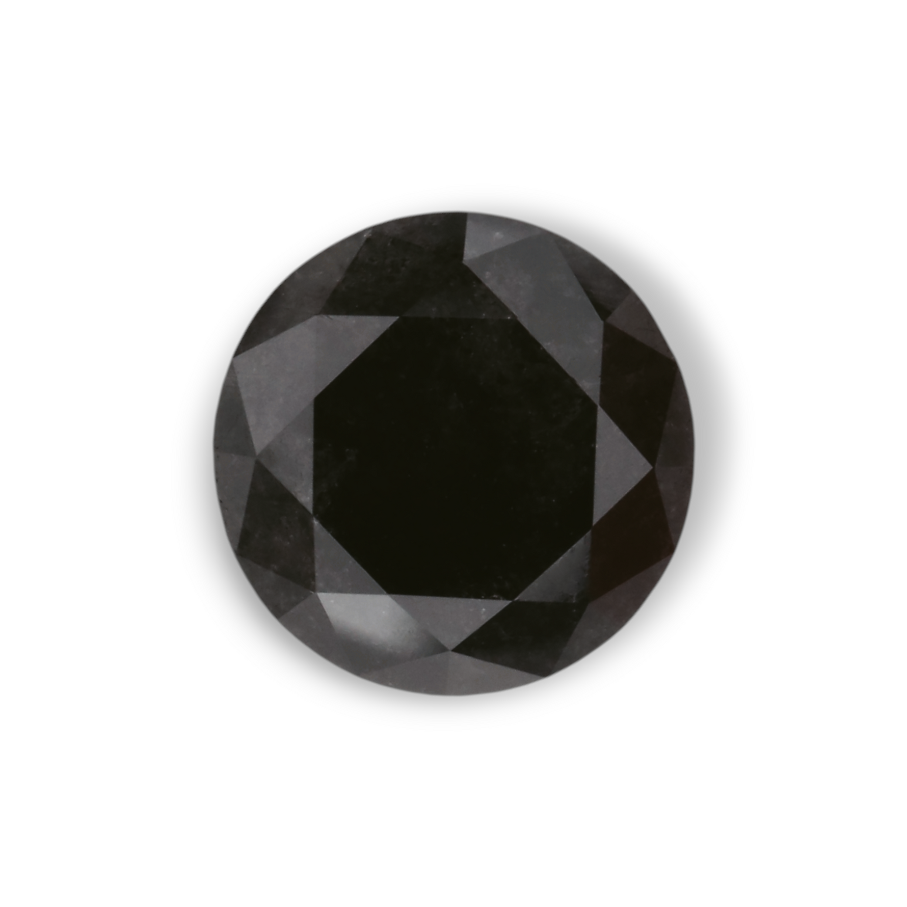 1.57 Carat Natural Black Round Diamond GIA