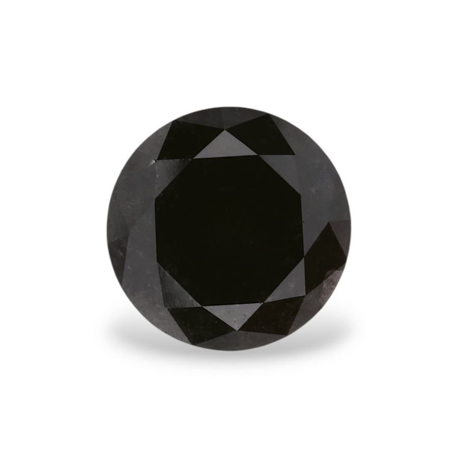 1.91 Carat Natural Black Round Diamond GIA