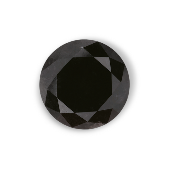 1.91 Carat Natural Black Round Diamond GIA
